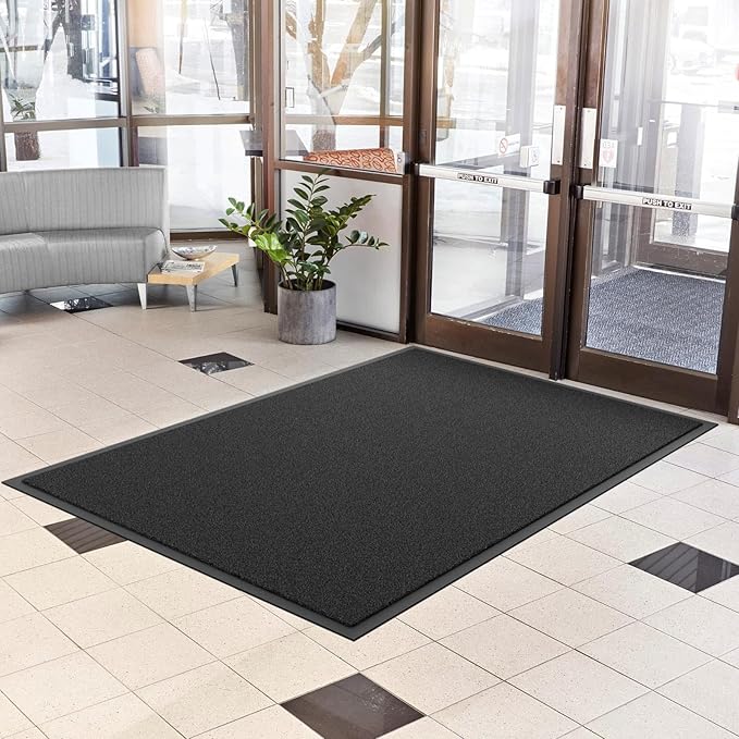 Sturdy Front Door Mat, 72" x 36" Heavy Duty Indoor Outdoor Doormat for Entryway, Fade Resistant, Waterproof Low Profile Entry Mat, Non Slip Welcome Mat for Outside Entrance, Patio, Home