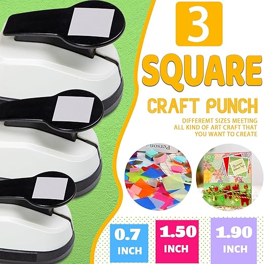 Square Hole Puncher Square Paper Punch Shape Punches for Paper Crafts