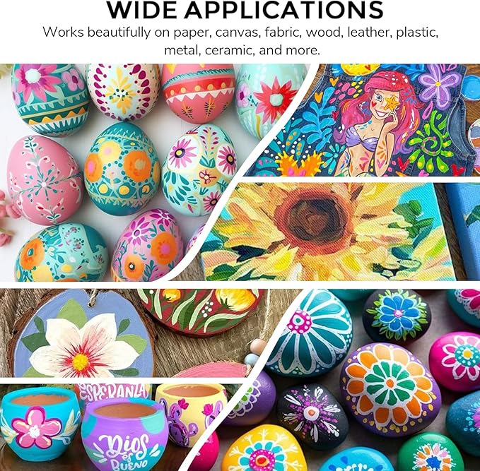 ABEIER Acrylic Paint Set, 56 Colors (2oz/60ml), Matte Finish, Waterproof, Rich Pigments, Non-Toxic Paints for Painting on Canvas Crafts Wood Ceramic, Fabric Ideal for Beginners and Students