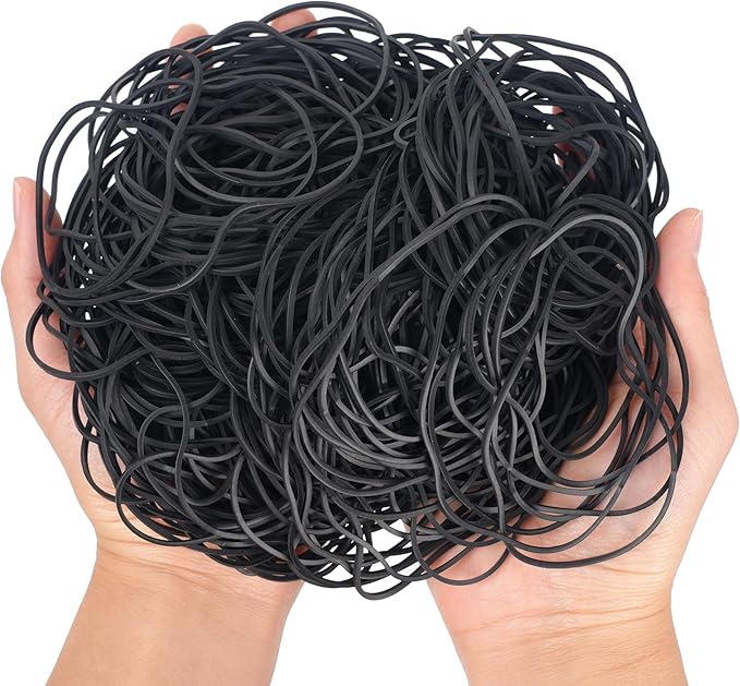 Rubber Bands Black 300Pcs 4.8inch Big Elastic Rubber Bands for trash cans rubber bands office supplies File Folders Litter Box