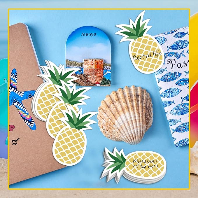 12 Pcs Pineapple Shape Sticky Notes Pineapple Sticky Note Pad Cute Fruit Self Stick Note Pads Self Adhesive Paper Message Note for Home Office School Stationery Supplies Party Gift