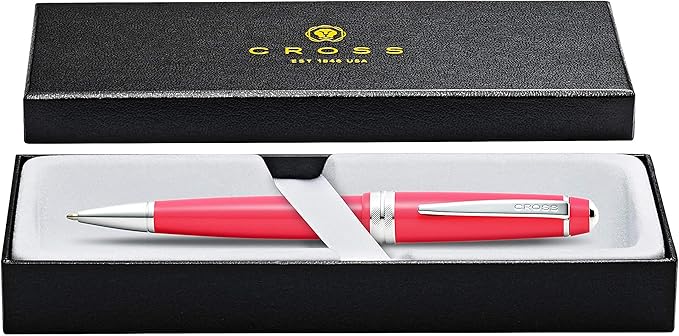 Cross Bailey Light Refillable Ballpoint Pen Presented in a Everyday Gift Box - Medium Point, Black Ink, Polished Coral
