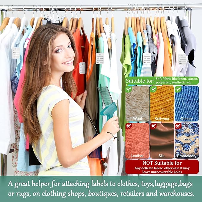 Chumia 3576 Pcs Stitch Tag Gun for Clothes, Quick Clothing Fixer, Tagging Gun with 3000 Barbs, 5 Needles and 100 Price Tags, Sewing Kit for Retail Stores, Garage Yard Sales(White)