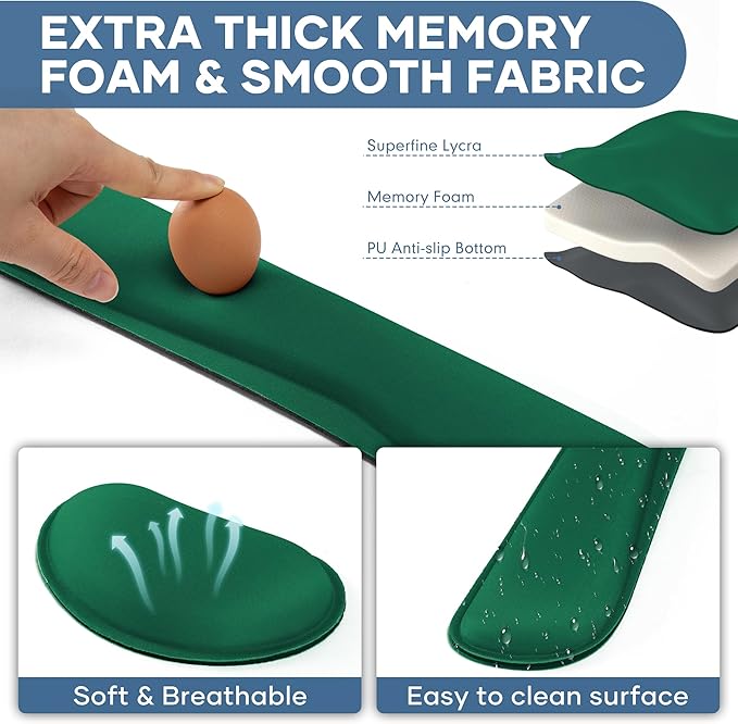Office Ergonomic Memory Foam Computer Mouse and Keyboard Wrist Rest pad Support Carpal Tunnel, Wrist Rest for Keyboard and Mouse, Wrist Support Set