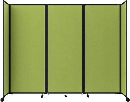 Versare Room Divider 360 Portable Wall Partition | Folding Panels | Large Freestanding Divider | Locking Wheels | Temporary Room Separator