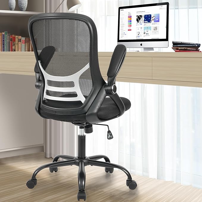 HYLONE Office Chair Ergonomic Desk Chair with Adjustable Armrests, Mesh Executive Chair, Home Office Computer Chairs for Long Hours(Black)