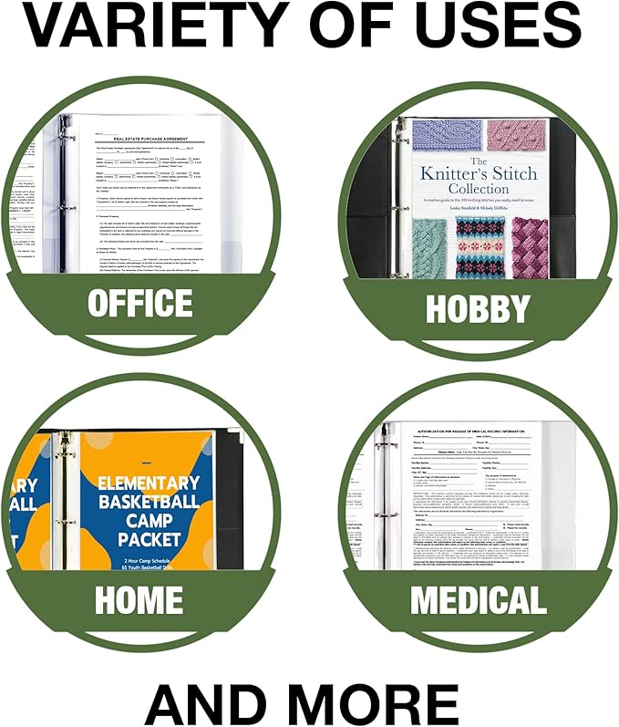 Samsill High Capacity Sheet Protectors, 25 Pack, 8.5x11 Inch Page Protectors for 3 Ring Binder, Heavy Duty, Multi-Page Protector, Holds 50 Sheets, Top Loading, Acid Free