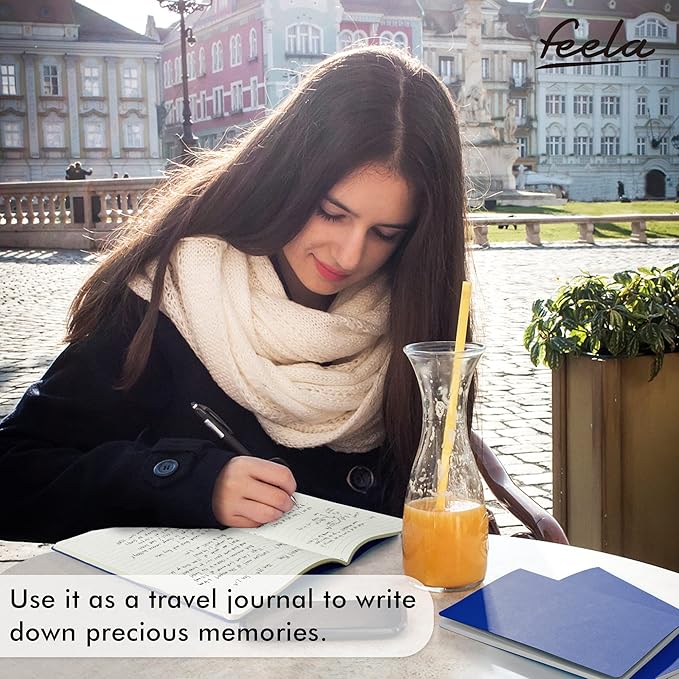 feela 16 Pack Soft Cover Journal Bulk, Lined Notebooks College Ruled for Work for Women Girl Writing, Blank Travel Journal Note Taking Notebook School Business Supplies, 8.2” x 5.5”, A5, Navy