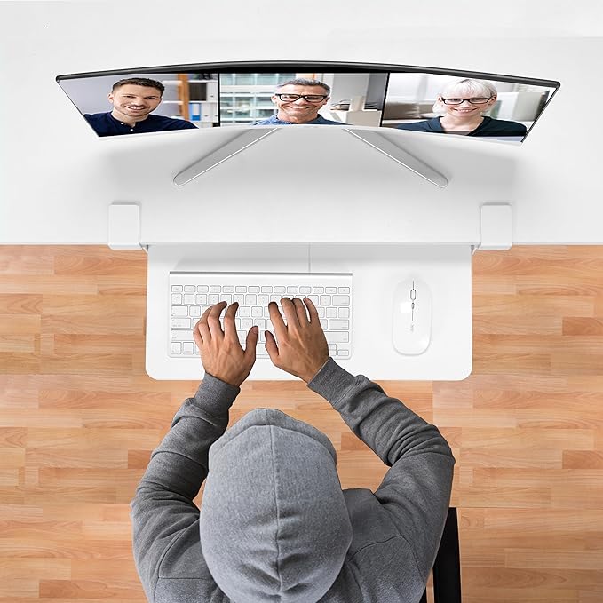 ETHU Keyboard Tray Under Desk, 19.7' X 11.81" Small Size Keyboard Drawer with C Clamp-on Mount Easy to Install, Computer Keyboard Stand Slide Pull Out, Ergonomic Keyboard Tray for Home, Office