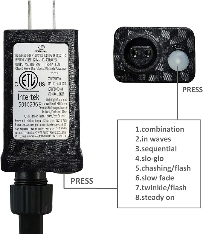 100-1000 LED Christmas Lights, Low Voltage Fairy String Lights with 8 Modes, Ideal for Xmax Tree, Garden, Home, Party, Halloween Festival Deco (100 LEDs, Warm White)