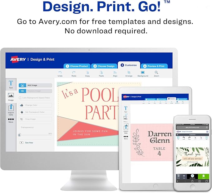 Avery Printable Note Cards, 4.25" x 5.5", Two-Sided Printing, Matte White, 2 Pack, 100 Cards Total (5813)