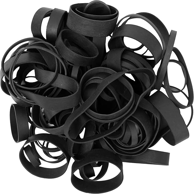 65Pcs Rubber Bands Assorted Sizes Black 6 sizesMixed wide Elastic Bands for for Survival Office Supply Tactical Rubber Bands