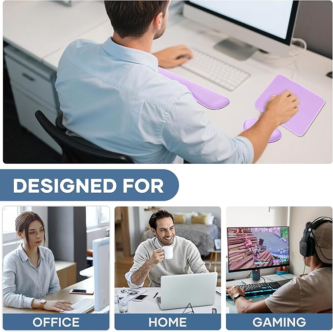 Office Ergonomic Memory Foam Computer Mouse and Keyboard Wrist Rest pad Support Carpal Tunnel, Wrist Rest for Keyboard and Mouse, Wrist Support Set