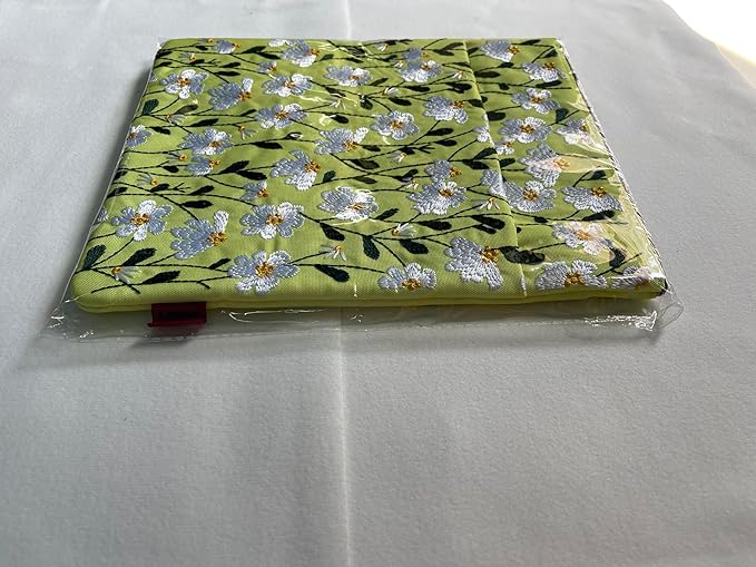 LParkin Daisy Flower Embroidery Book Sleeve with Zipper for Readers Protector Cover Gift for Book Lovers, 11x 8.5 Inch Washable Fabric, Daisy White(White)