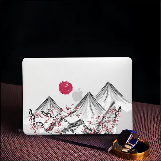 Compatible with MacBook Air 13.6 inch Case 2022-2025 M4 A3240 M3 A3113 M2 A2681,Sunset&Moutain for Mac Air13 M4 Pattern Plastic Hard Shell&Keyboard Cover for Air 13.6 Print,Abstract Mountain