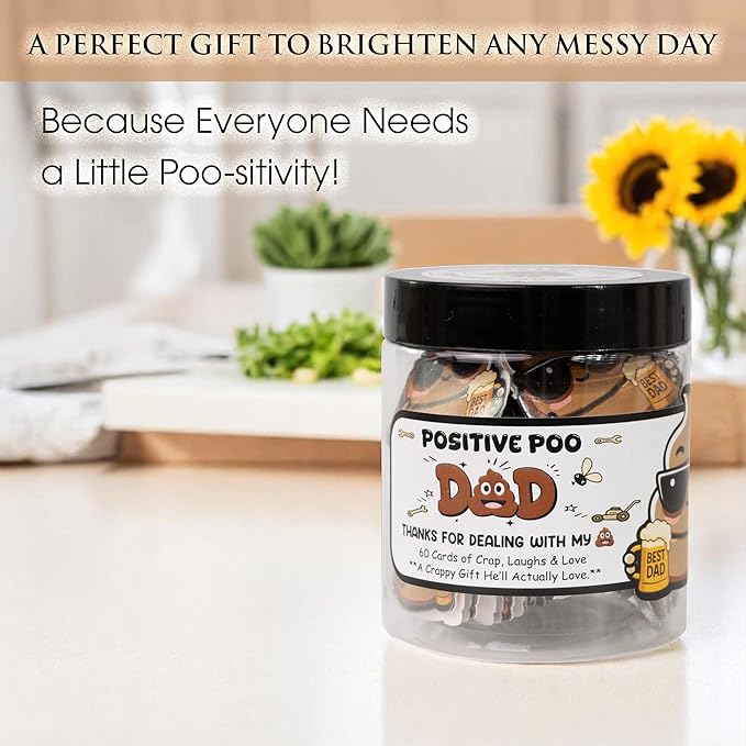 Positive Jar, Affirmation Jar, Emotional Support Jars, Decorative Jars (Poo Dad)