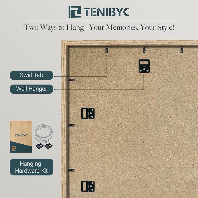 18x24 Oak Wood Poster Frame 3 Pack, Natural Solid Wood Picture Frame, Wall Gallery Frame