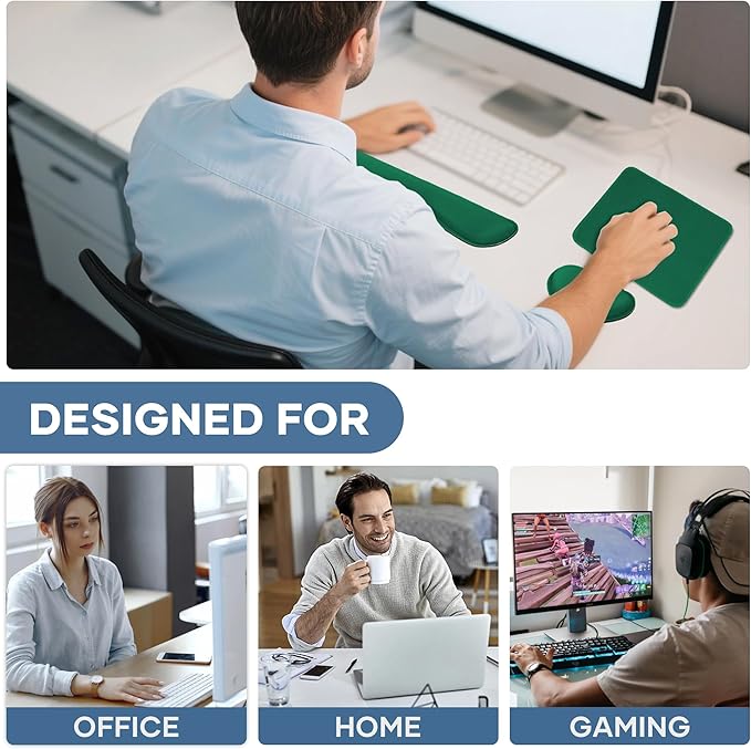 Office Ergonomic Memory Foam Computer Mouse and Keyboard Wrist Rest pad Support Carpal Tunnel, Wrist Rest for Keyboard and Mouse, Wrist Support Set