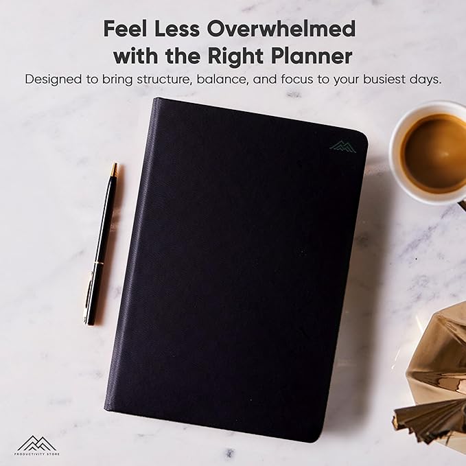 Hourly Planner & Appointment Book (8.5” x 11”) - Premium Hourly Planner with Daily Schedule & 30-Minute Time Slots for Better Time Management by PRODUCTIVITY STORE (A4, Black)