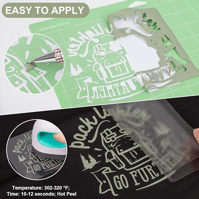 VINYL FROG Khaki Green 12" x 5ft Heat Transfer Vinyl Roll - Iron On Vinyl for T-Shirts & DIY Craft Designs