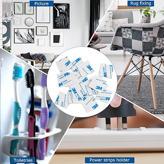 500Pcs Double Sided Foam Tape Strong Pad, Square Super-Sticky 3m Double Sided Adhesive Pads for Crafts, White Self-Adhesive Double Sided Mounting Tape Heavy Duty for House Wall Decor,27x27x2mm