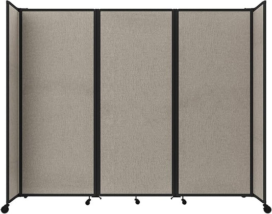 Versare Room Divider 360 Portable Wall Partition | Folding Panels | Large Freestanding Divider | Locking Wheels | Temporary Room Separator