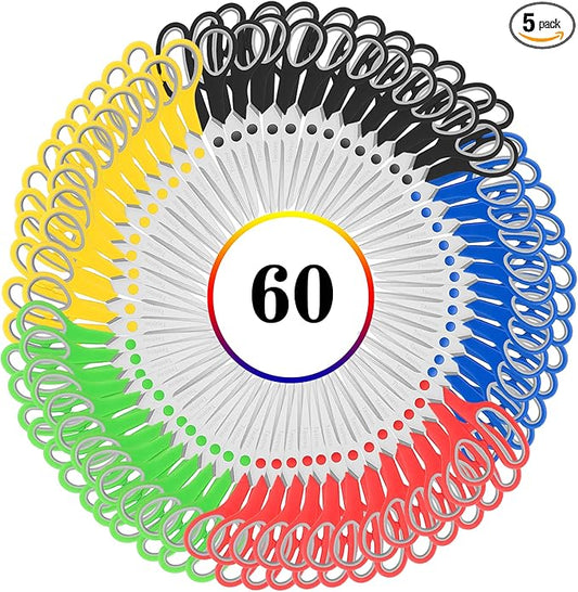 Scissors Bulk 60-Pack, Taotree 8" All Purpose Scissors, Soft Comfort-Grip Stainless Steel Sharp Shears for School Supplies Office Desk Home, Classroom Teacher Sewing Fabric Craft, Right/Left Handed