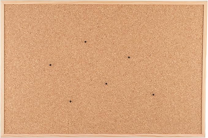 Go4Cork Framed Cork Bulletin Board - 35.4”x 23.6” | Premium Double-Sided Pine Frame Eco Cork Memoboard | Office, Home & Classroom Organization Decor | Pushpins & Set Up Accessories Included