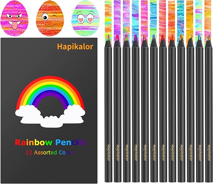 School Supplies for Teachers, 12 Color Rainbow Pencils Colored Pencils for Kid, Drawing School Supplies Fun Art Teen Girl Gifts Trendy Stuff, Art Supplies Stocking Stuffers for Kids