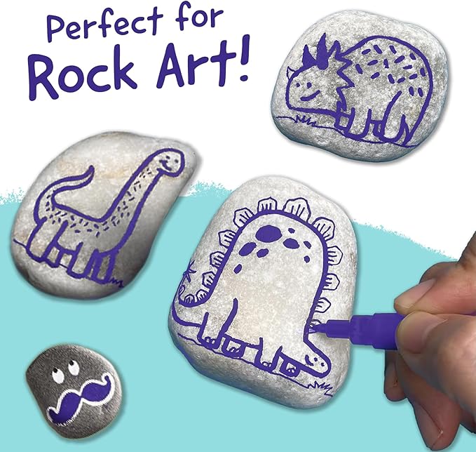 4 Dual Tip Purple Paint Pen Metallic - Fine Tip & Medium Acrylic Paint Markers - Purple Acrylic Markers for Metal, Wood, Rock Painting, Canvas, Ceramic, Glass, Fabric, Plastic - Water based Ink