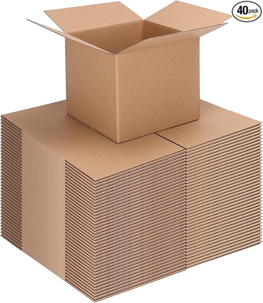 CRUGLA 40 Packs 7x7x6 Shipping Boxes Corrugated Cardboard Boxes Shipping Box Bulk for Small Business Packing Boxes