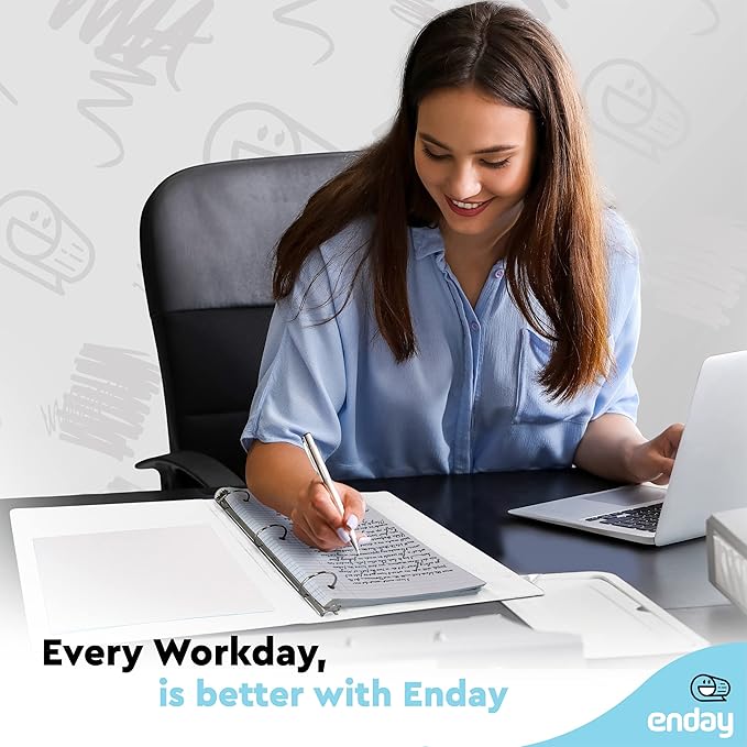 3 Ring Binder 1.5 Inch White, 1 ½ inch Binder Clear View Cover with 2 Inside Pockets, Colored School Supplies Office and Home – by Enday