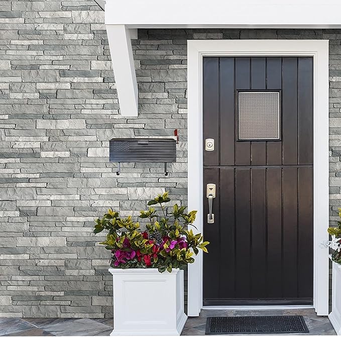 Oakland Living AZ620-SILVER Silver Patriotic Metal Outgoing Mail Flag and Newspaper Hangers Wall Mount Mailbox