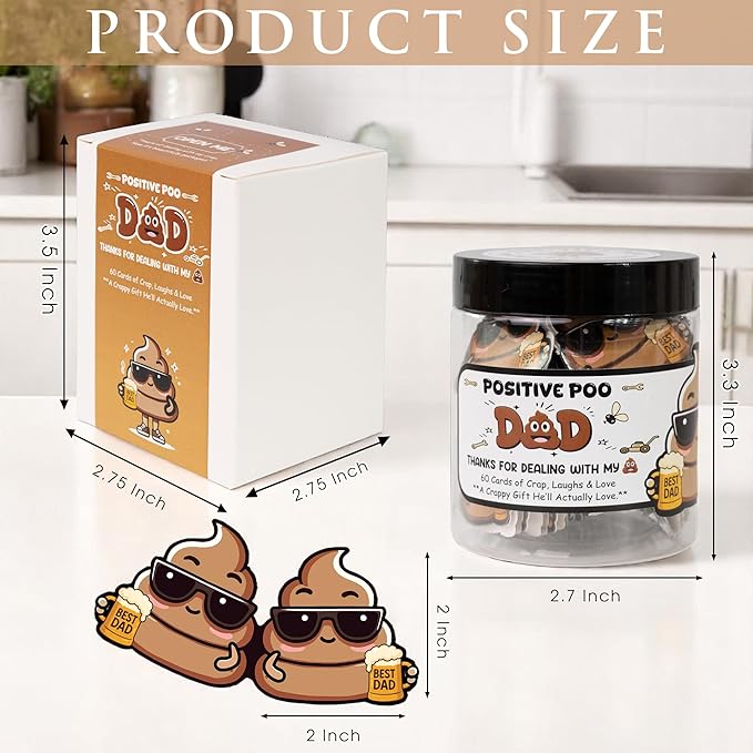 Positive Jar, Affirmation Jar, Emotional Support Jars, Decorative Jars (Poo Dad)