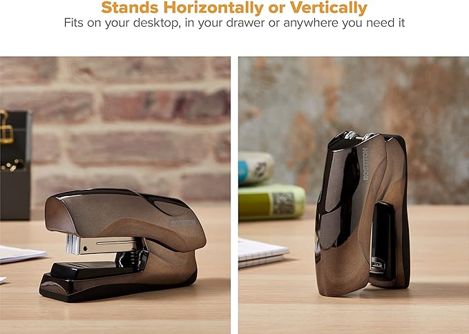 Bostitch Office Heavy Duty Stapler, 40 Sheet Capacity, No Jam, Half Strip, Fits into the Palm of Your Hand, For Classroom, Office or Desk, Black Chrome
