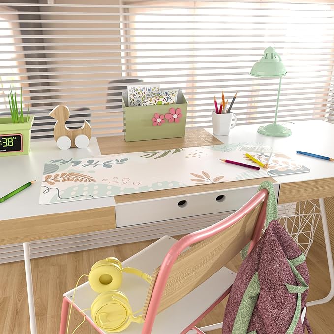 Colorful Star Minimalist Large Mouse Pad, Abstract Botanical Waterproof Desk Mat, Boho Computer Gaming Mouse Pad, XL Full Desk Mousepad Non Slip Writing Pad for School Office Home 31.5" x 11.8"