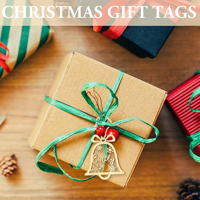 Personalized Christmas Ornaments with Name,Wooden Christmas Tree Ornaments 2025 with Custom Family Name for Kids Adults,Xmas Ornaments for Christmas Tree Gifts (02-Christmas Tree Ornaments)