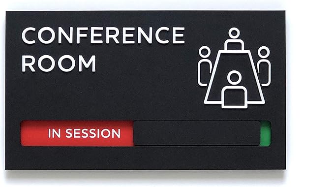 Kubik Letters Premium Conference Room Sign - Do Not Disturb Sign - Meeting in Progress Door Sign - Office Sign - Sign Out - Office Door Sign - Door Signs for Office - Occupied Sign - Do Not Disturb Door Sign