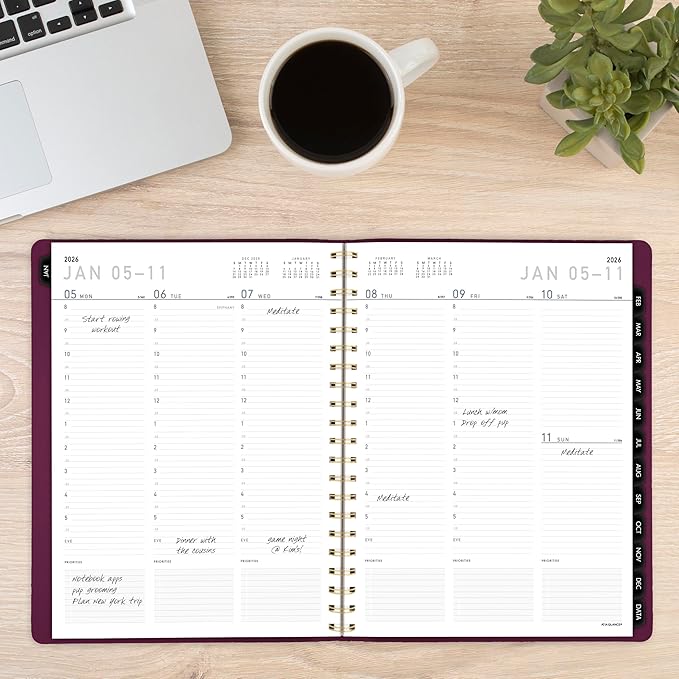 AT-A-GLANCE 2026 Appointment Book Planner, Weekly & Monthly, 8.25" x 11", Large, Half-Hourly, Contemporary, Purple (70940X1426)