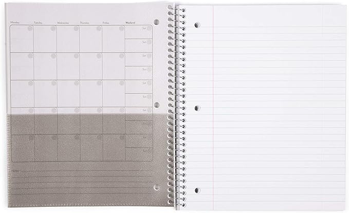 Mintra Office Durable Spiral Notebooks, 1 Subject, (Red, Wide Ruled 3 Pack), 100 Sheets, Poly Pocket, Moisture Resistant Cover, Strong Chipboard back, For School, Office, Business