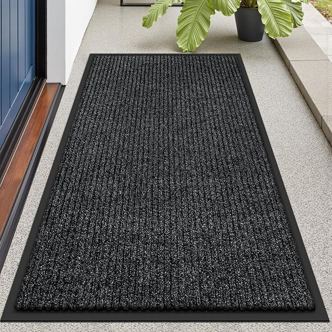 Vicwe Indoor Outdoor Door Mat, 2'x6' Heavy Duty Front Door Mat, Non-Slip Washable Doormats Entrance Mats, Dirt Resistant and Absorbent Doormat, Commercial Outdoor Entrance Floor Mat for Home Office
