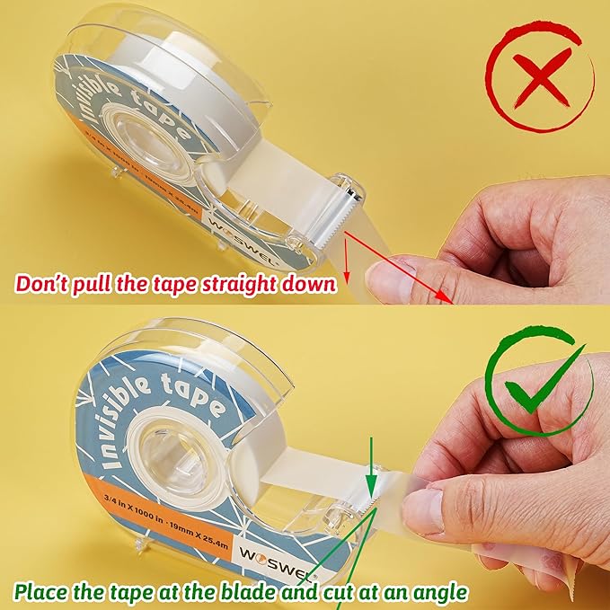 Tape Refills with Dispenser, 24 Roll Invisible Tapes, 3/4 Inch X 1000 in, Gift Wrapping Tapes Back to School Supplier for Home School Office Use