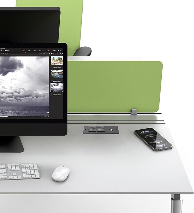 Conference Recessed Power Strip,20W USB C Fast Charging,Furniture Recessed Outlet,2 Outlets,2 USB Ports Table Power Strip,Flush Mount Power Strip for Side Table,6ft Cord,Flat Plug