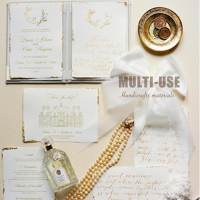 30 sheets A5 Unique Textured Scrapbook Paper&Mesh Fabric set - Handmade Craft Mulberry Special Paper Mix for Wedding Bridal Scrapbooking Junk Journaling Supplies Card Materials Collage, 5.8x8.2 Inches