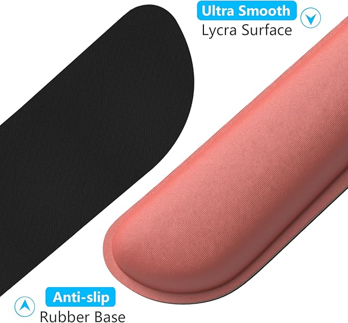 Dapesuom Enlarge Keyboard Wrist Rest, Memory Foam Wrist Cushion for Desk Mats Support, Cute Typing Pain Relief Keyboard Mouse Pad Rests Set with Non-Slip Base for Gaming Laptop Office, Indian Red