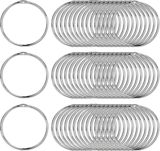 2 Inch Loose Leaf Binder Rings (120 Pack), Nickel Plated Metal Book Rings for Index Cards, Documents, Keychains, DIY Crafts, Office, School, and Home Supplies (2-inch)