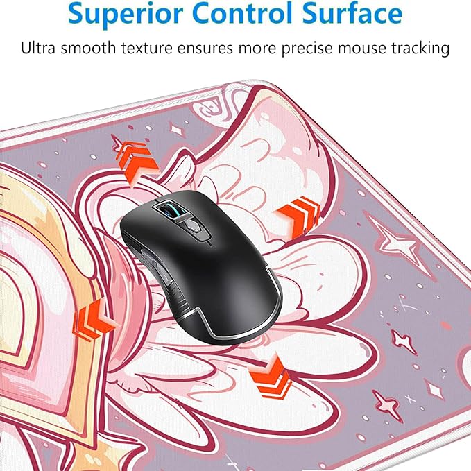 Cute Desk Mat Gaming Mouse Pad Kawaii Pink Anime Star Wings XL Mouse Pad Large Mousepad Extended Laptop Keyboard Mat Gaming Desk Pad Mouse Mat Office Computer Keyboard Laptop Home 31.5"x11.8"
