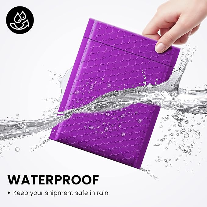 Fuxury Bubble Mailers 6x10" 100 Pack Purple Padded Envelopes Usable Size 6x9" Durable Mailing Envelopes Bubble Padded, Shipping Bags for Mailing,Packaging, Small Business, Boutique, Bulk #0