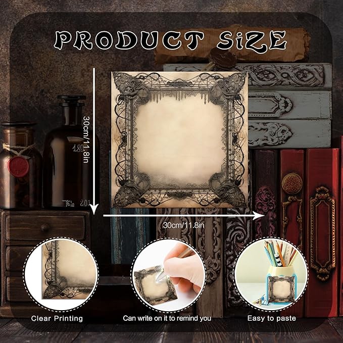 9 Pieces Halloween Gothic Sticky Notes Self-Adhesive Gothic Style Design Note Pads Gothic Style Sticky Memo Notes for School Office Home Supplies Students Teachers Gift