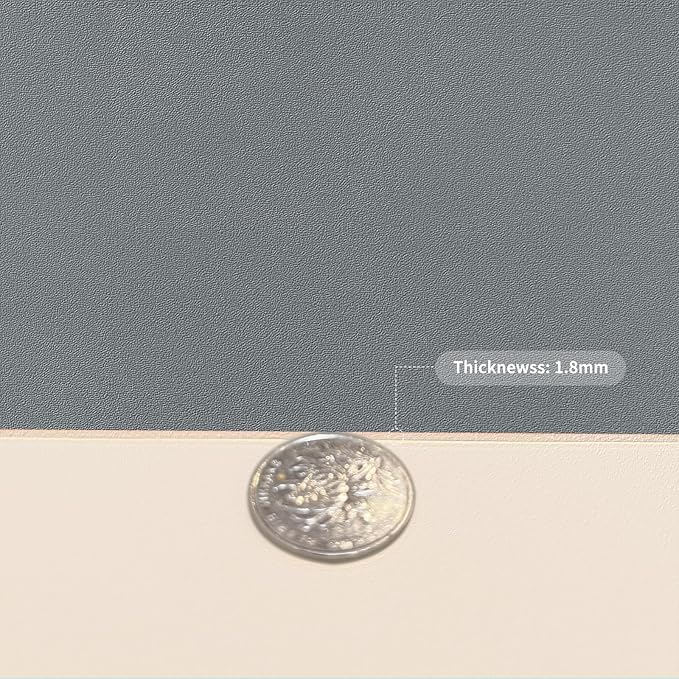 Leather Table Cover,1.8mm Thick,42x66 Inch Table Protector,Table Protector for Dining Room Table,Dining Table Cover,Table Cover Protector(Off White+Light Gray,42x66)